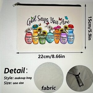 ❣️5|$25❣️Low Stock Inspirational Floral Makeup Bag - Multicolor